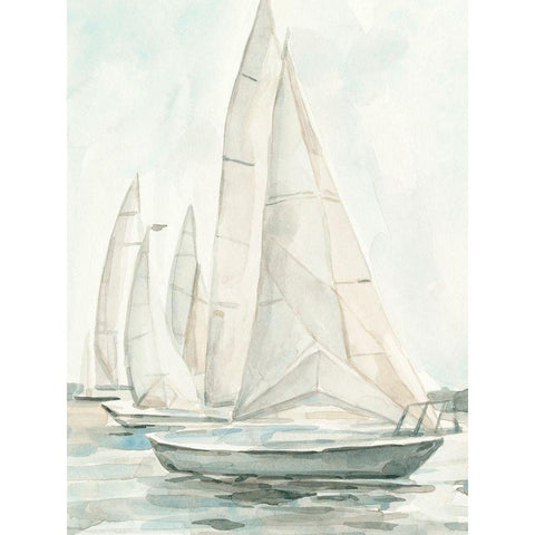 Soft Sail II White Modern Wood Framed Art Print by Scarvey, Emma