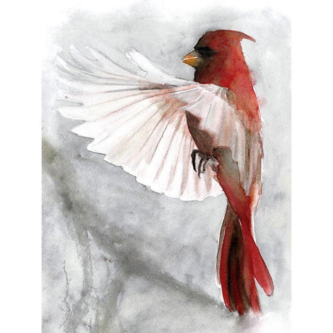 Cardinals II White Modern Wood Framed Art Print by Stellar Design Studio