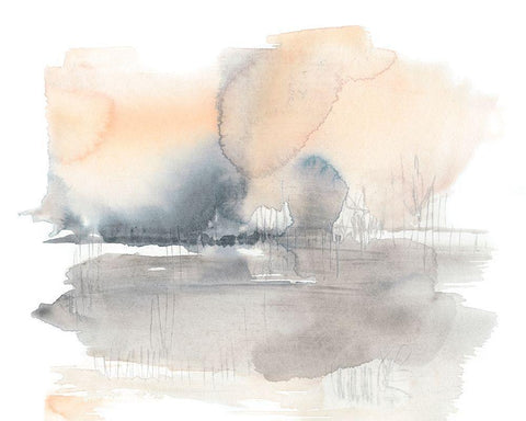 Blush Haze II Black Ornate Wood Framed Art Print with Double Matting by Goldberger, Jennifer