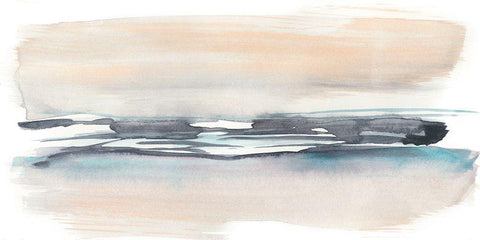 Wending Horizon I White Modern Wood Framed Art Print with Double Matting by Goldberger, Jennifer