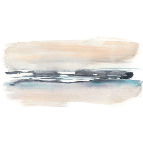 Wending Horizon I White Modern Wood Framed Art Print by Goldberger, Jennifer