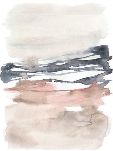 Tiered Horizon Line I White Modern Wood Framed Art Print with Double Matting by Goldberger, Jennifer