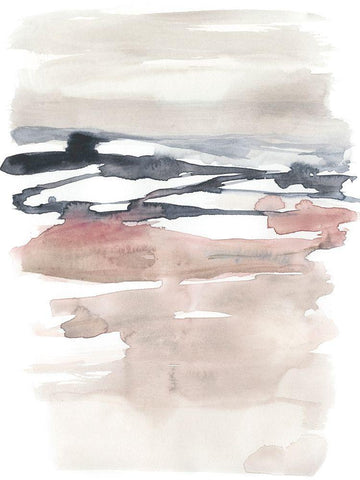 Tiered Horizon Line II White Modern Wood Framed Art Print with Double Matting by Goldberger, Jennifer