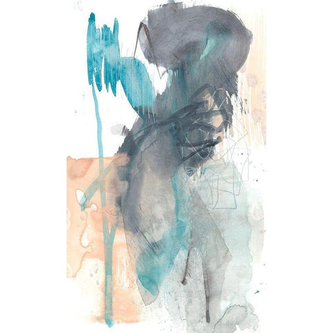 Scribble and Splash I White Modern Wood Framed Art Print by Goldberger, Jennifer