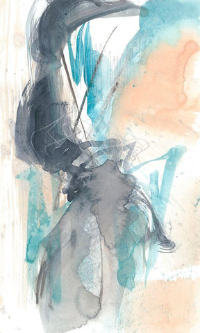 Scribble and Splash II White Modern Wood Framed Art Print with Double Matting by Goldberger, Jennifer