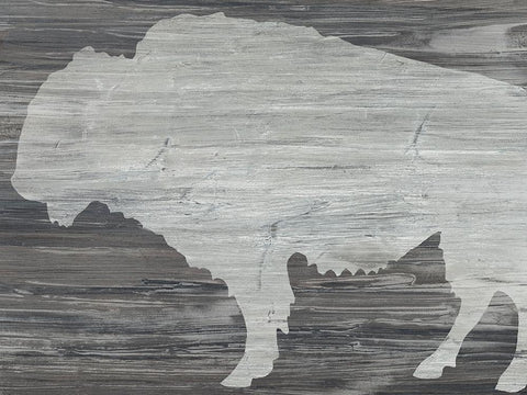 Vintage Plains Animals V White Modern Wood Framed Art Print with Double Matting by Vess, June Erica