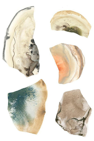 Geode Segments I Black Ornate Wood Framed Art Print with Double Matting by Vess, June Erica
