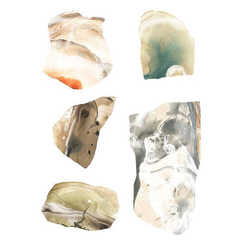 Geode Segments II White Modern Wood Framed Art Print by Vess, June Erica
