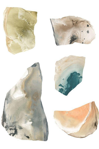 Geode Segments III Black Ornate Wood Framed Art Print with Double Matting by Vess, June Erica