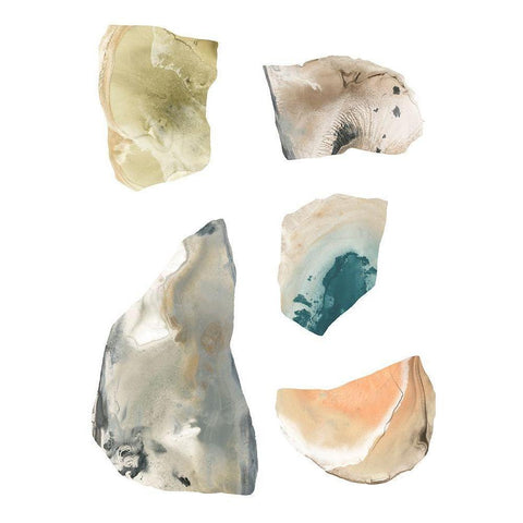Geode Segments III White Modern Wood Framed Art Print by Vess, June Erica