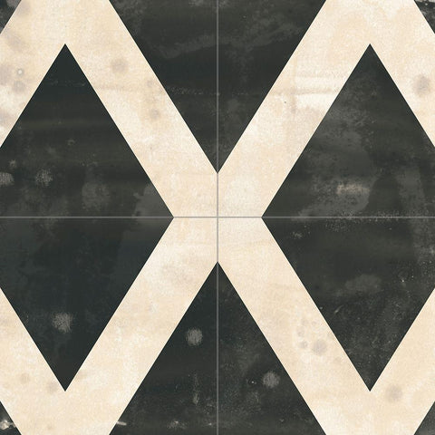 Midnight Parquet III White Modern Wood Framed Art Print with Double Matting by Vess, June Erica