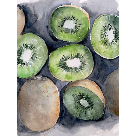 Fruit Slices IV Black Modern Wood Framed Art Print with Double Matting by Parker, Jennifer Paxton