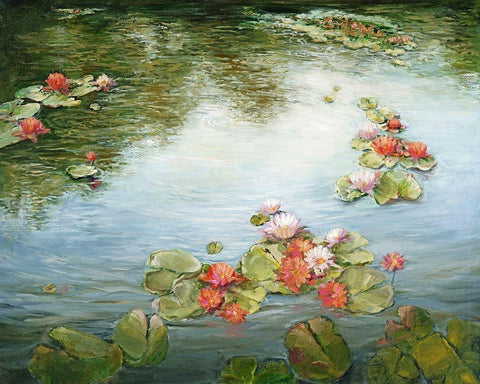 Tranquil Reflections I White Modern Wood Framed Art Print with Double Matting by Kiggins, Debbie