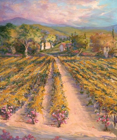 Tranquil Wine Country II Black Ornate Wood Framed Art Print with Double Matting by Kiggins, Debbie