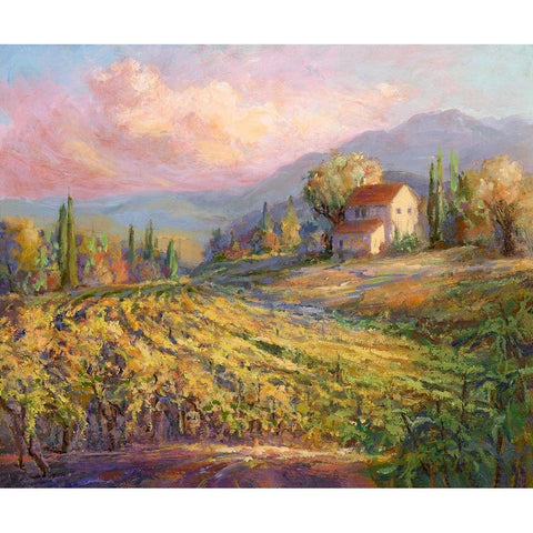 Tranquil Wine Country III White Modern Wood Framed Art Print by Kiggins, Debbie