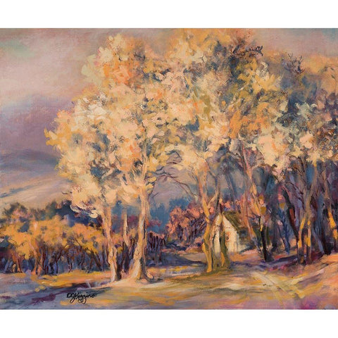 Natures Morning II White Modern Wood Framed Art Print by Kiggins, Debbie