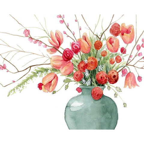 Vogue Bouquet I Black Modern Wood Framed Art Print with Double Matting by Popp, Grace