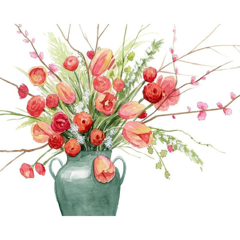 Vogue Bouquet II White Modern Wood Framed Art Print by Popp, Grace