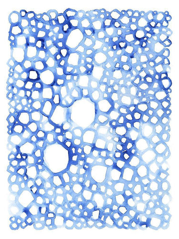 Indigo Plexus I White Modern Wood Framed Art Print with Double Matting by Borges, Victoria