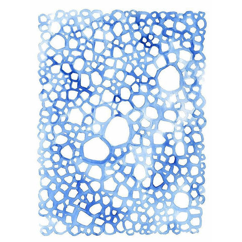 Indigo Plexus II White Modern Wood Framed Art Print by Borges, Victoria