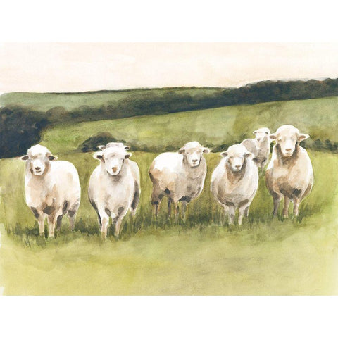 Spring Flock II White Modern Wood Framed Art Print by Borges, Victoria