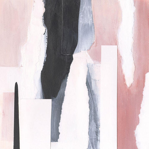 Blush and Onyx I White Modern Wood Framed Art Print by Borges, Victoria