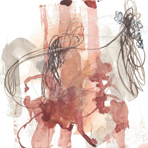 Linear Connection II White Modern Wood Framed Art Print with Double Matting by Goldberger, Jennifer