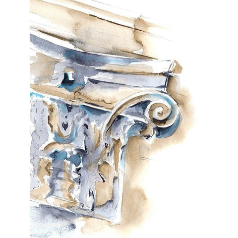 Architectural Watercolor Sketch I White Modern Wood Framed Art Print by Harper, Ethan