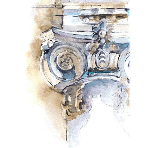 Architectural Watercolor Sketch II Black Modern Wood Framed Art Print by Harper, Ethan