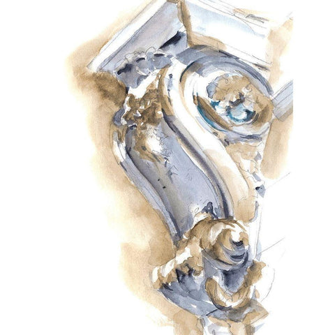 Architectural Watercolor Sketch III Black Modern Wood Framed Art Print by Harper, Ethan