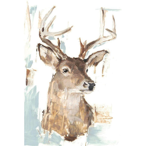 Modern Deer Mount I Black Modern Wood Framed Art Print with Double Matting by Harper, Ethan
