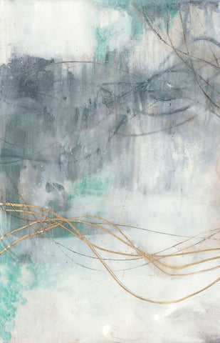 Undulating Oro I Black Ornate Wood Framed Art Print with Double Matting by Goldberger, Jennifer