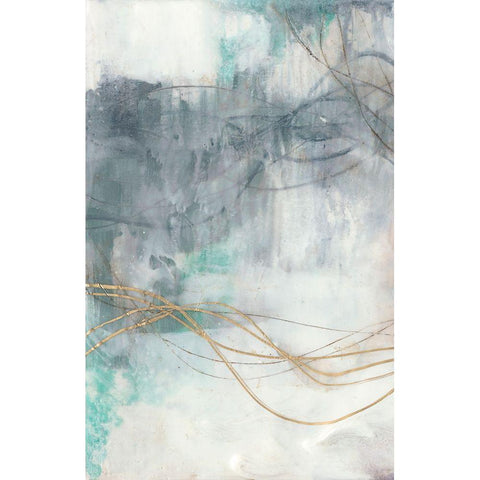 Undulating Oro I Black Modern Wood Framed Art Print with Double Matting by Goldberger, Jennifer