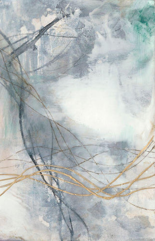 Undulating Oro II White Modern Wood Framed Art Print with Double Matting by Goldberger, Jennifer