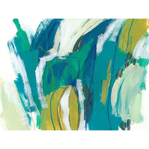 Rainforest Rhythm I Black Modern Wood Framed Art Print with Double Matting by Vess, June Erica