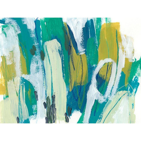 Rainforest Rhythm II Black Modern Wood Framed Art Print by Vess, June Erica