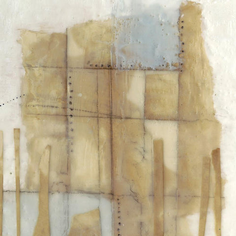 Paper Stitches II Black Modern Wood Framed Art Print by Goldberger, Jennifer