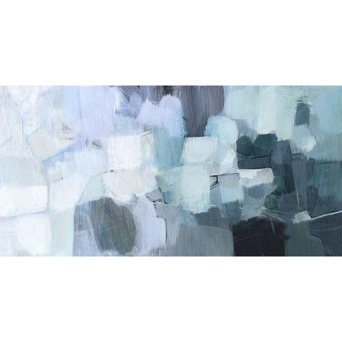 Blue Deluge II White Modern Wood Framed Art Print by Borges, Victoria