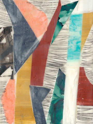 Color Edge I White Modern Wood Framed Art Print with Double Matting by Goldberger, Jennifer