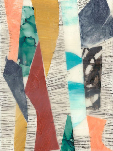 Color Edge II White Modern Wood Framed Art Print with Double Matting by Goldberger, Jennifer