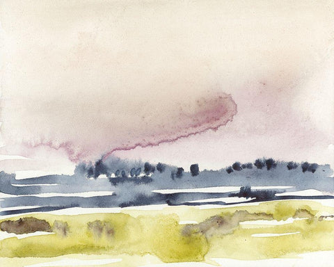 Amethyst Sky II White Modern Wood Framed Art Print with Double Matting by Goldberger, Jennifer