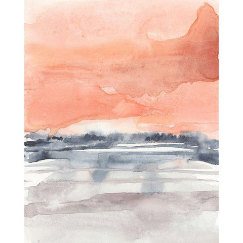 Coral Sky I Black Modern Wood Framed Art Print by Goldberger, Jennifer