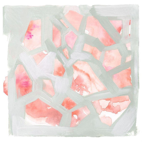 Pink Salt Shards II White Modern Wood Framed Art Print by Parker, Jennifer Paxton