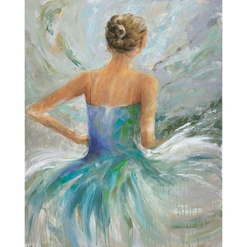 Flowing Vision II Black Modern Wood Framed Art Print with Double Matting by Joy, Julie