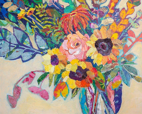 Fabulous Florals White Modern Wood Framed Art Print with Double Matting by St. Hilaire, Elizabeth