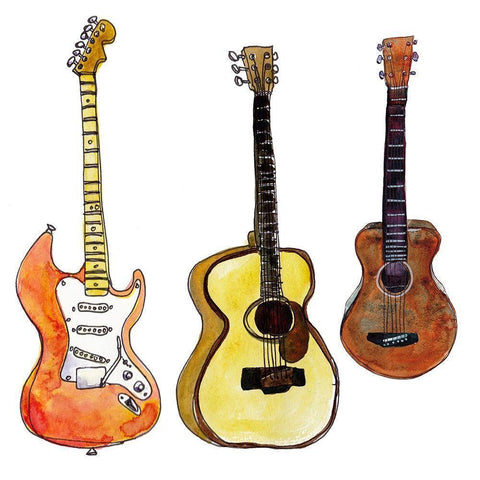 Strummin I Black Modern Wood Framed Art Print by McCreery, Paul