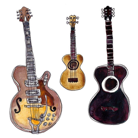 Strummin II Gold Ornate Wood Framed Art Print with Double Matting by McCreery, Paul