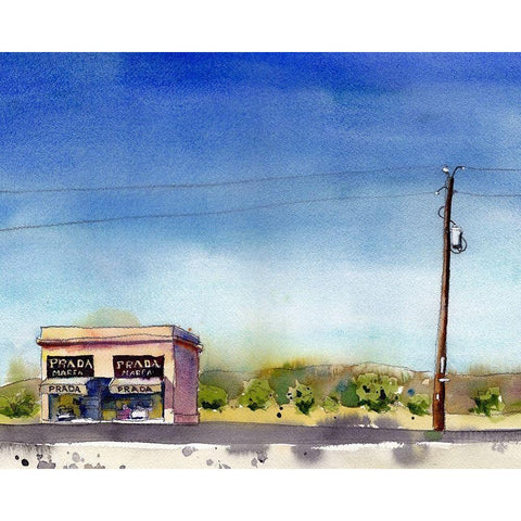 Urban Lines and Poles II Black Modern Wood Framed Art Print with Double Matting by McCreery, Paul