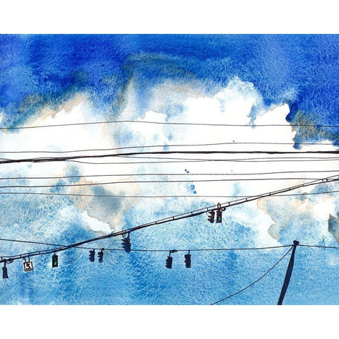 Urban Lines and Poles IV Black Modern Wood Framed Art Print with Double Matting by McCreery, Paul