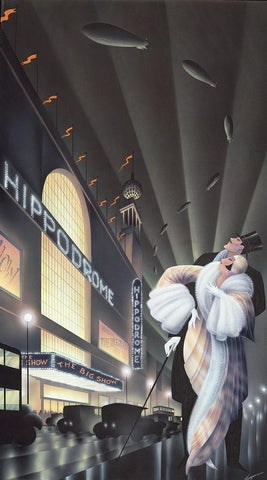 The Hippodrome White Modern Wood Framed Art Print with Double Matting by Hoppe, Robert